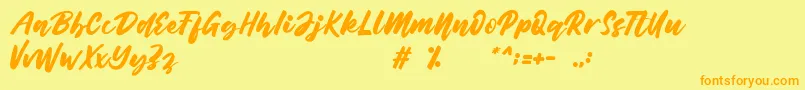 Belynda Font – Orange Fonts on Yellow Background