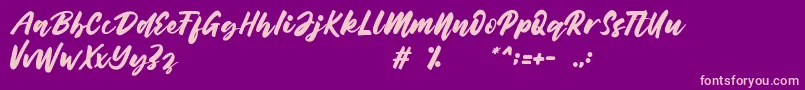 Belynda Font – Pink Fonts on Purple Background