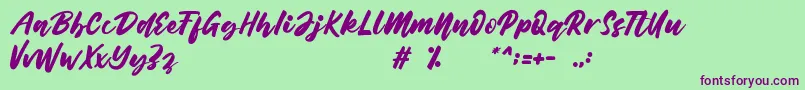 Belynda Font – Purple Fonts on Green Background