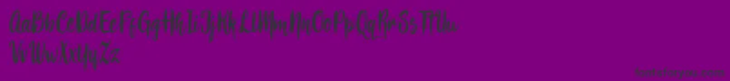 Bemboza script-Schriftart – Schwarze Schriften auf violettem Hintergrund