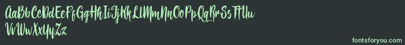 Bemboza script Font – Green Fonts on Black Background