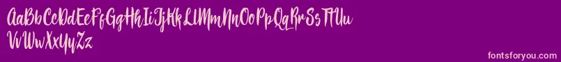 Bemboza script Font – Pink Fonts on Purple Background