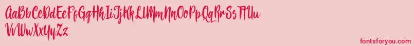 Bemboza script Font – Red Fonts on Pink Background