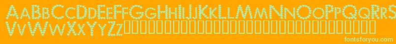 Czcionka BEMYV    – zielone czcionki na pomarańczowym tle