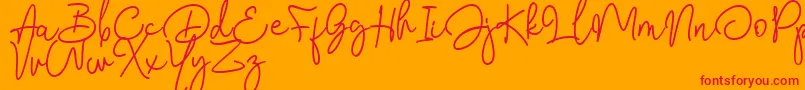 Bendina Sambat DAFONT Font – Red Fonts on Orange Background