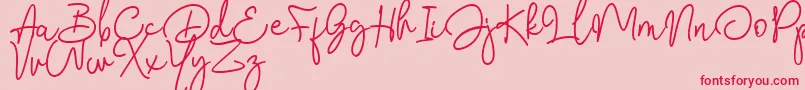 Bendina Sambat DAFONT Font – Red Fonts on Pink Background