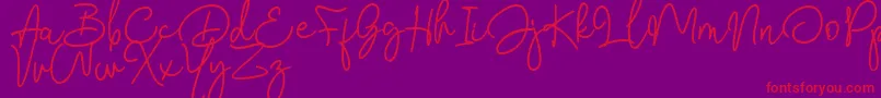 Bendina Sambat DAFONT Font – Red Fonts on Purple Background