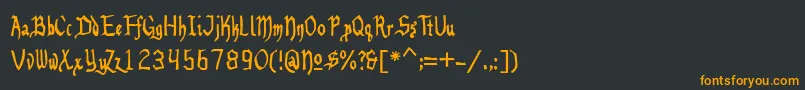 フォントbeneg    – 黒い背景にオレンジの文字