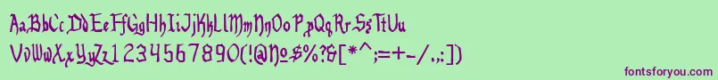 Подробнее о шрифте beneg Шрифт beneg – фиолетовые шрифты на зелёном фоне
