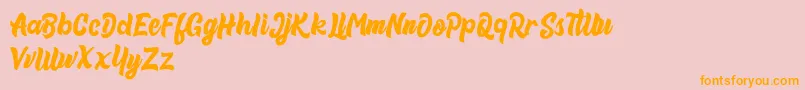 beneth FREE Font – Orange Fonts on Pink Background