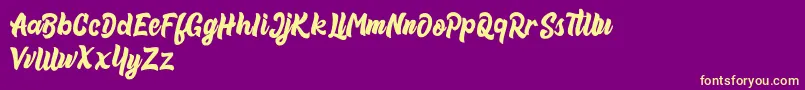 beneth FREE Font – Yellow Fonts on Purple Background