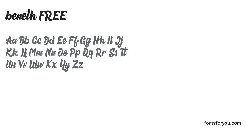 Шрифт Beneth FREE (121080) – алфавит, цифры, специальные символы