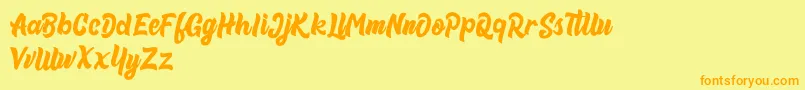 beneth FREE Font – Orange Fonts on Yellow Background