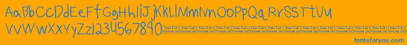 Benjammin Demo Font – Blue Fonts on Orange Background