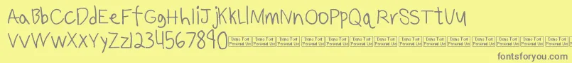 Benjammin Demo-fontti – harmaat kirjasimet keltaisella taustalla