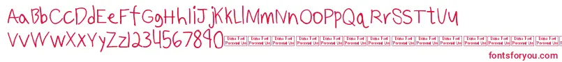 Benjammin Demo-Schriftart – Rote Schriften auf weißem Hintergrund