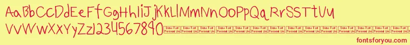 Benjammin Demo Font – Red Fonts on Yellow Background