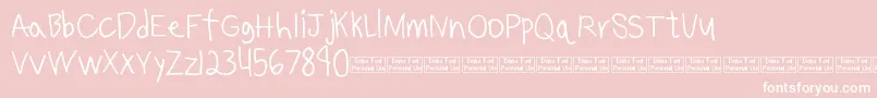 Benjammin Demo-fontti – valkoiset fontit vaaleanpunaisella taustalla
