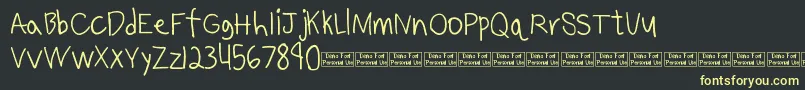 Benjammin Demo-fontti – keltaiset fontit mustalla taustalla
