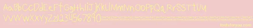 Benjammin Demo-fontti – keltaiset fontit vaaleanpunaisella taustalla