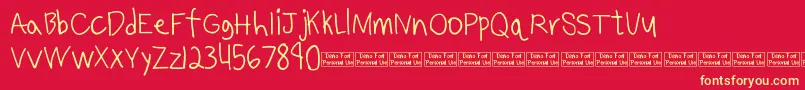 Benjammin Demo Font – Yellow Fonts on Red Background