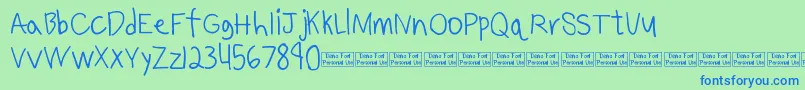 Benjammin Demo Font – Blue Fonts on Green Background