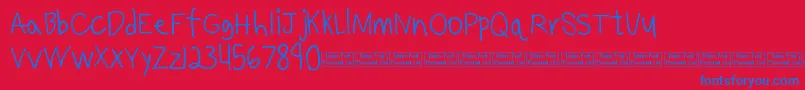 フォントBenjammin Demo – 赤い背景に青い文字