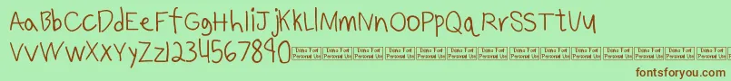 Benjammin Demo-fontti – ruskeat fontit vihreällä taustalla