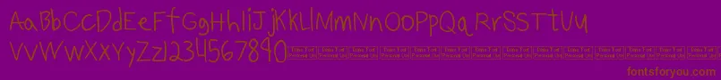 フォントBenjammin Demo – 紫色の背景に茶色のフォント