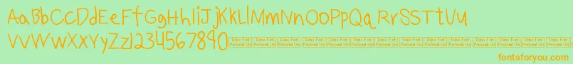 Benjammin Demo Font – Orange Fonts on Green Background