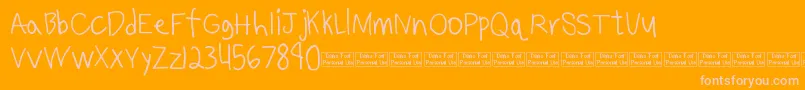 Benjammin Demo-fontti – vaaleanpunaiset fontit oranssilla taustalla