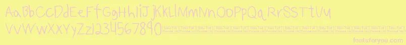 フォントBenjammin Demo – ピンクのフォント、黄色の背景