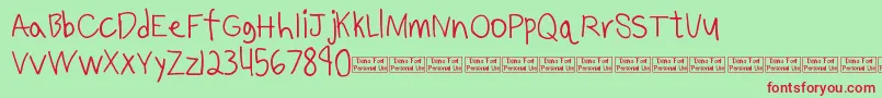 Benjammin Demo-fontti – punaiset fontit vihreällä taustalla
