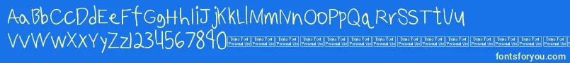 Benjammin Demo Font – Yellow Fonts on Blue Background