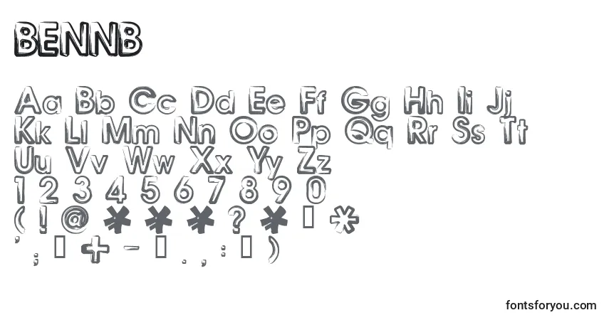 A fonte BENNB    (121084) – alfabeto, números, caracteres especiais
