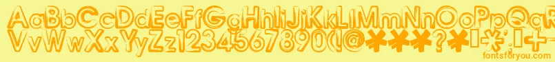 Fonte BENNB    – fontes laranjas em um fundo amarelo