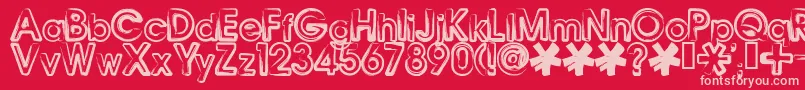 BENNB    Font – Pink Fonts on Red Background