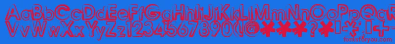 BENNB    Font – Red Fonts on Blue Background