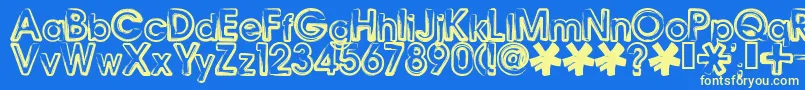 Шрифт BENNB    – жёлтые шрифты на синем фоне