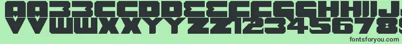 フォントBenny Benasi Font Remake – 緑の背景に黒い文字