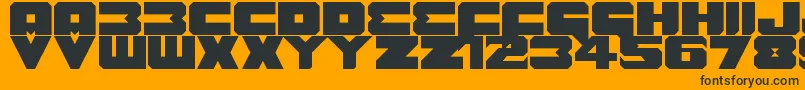 Шрифт Benny Benasi Font Remake – чёрные шрифты на оранжевом фоне