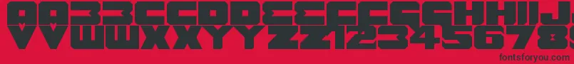Benny Benasi Font Remake-Schriftart – Schwarze Schriften auf rotem Hintergrund