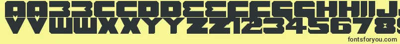Czcionka Benny Benasi Font Remake – czarne czcionki na żółtym tle
