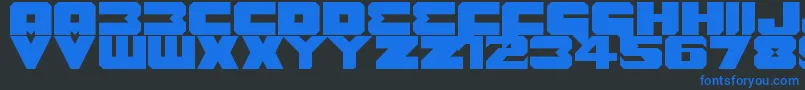 Czcionka Benny Benasi Font Remake – niebieskie czcionki na czarnym tle