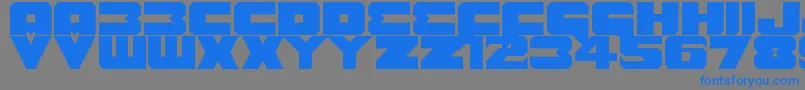 Benny Benasi Font Remake-Schriftart – Blaue Schriften auf grauem Hintergrund