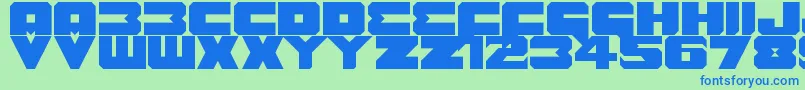 Czcionka Benny Benasi Font Remake – niebieskie czcionki na zielonym tle