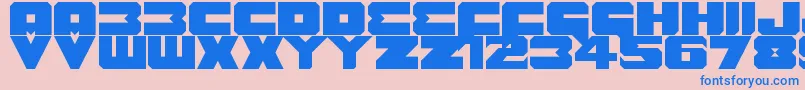 フォントBenny Benasi Font Remake – ピンクの背景に青い文字