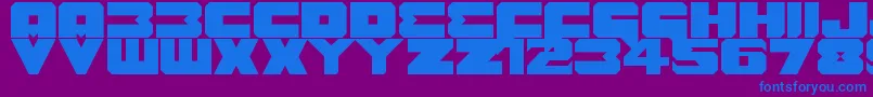 Czcionka Benny Benasi Font Remake – niebieskie czcionki na fioletowym tle