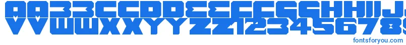 Czcionka Benny Benasi Font Remake – niebieskie czcionki na białym tle