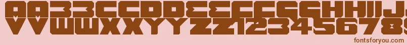 フォントBenny Benasi Font Remake – ピンクの背景に茶色のフォント